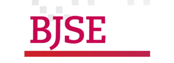 BJSE Letters in red with a red underline