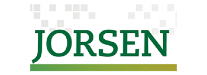 The letters "JORSEN" written in green text with a dark to light green gradient bar underneath