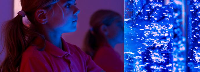 Young girl in sensory room