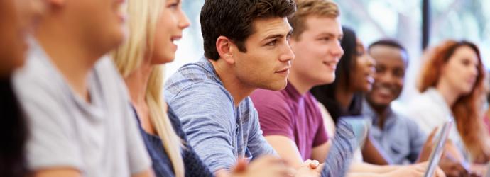students sitting in a lecture hall