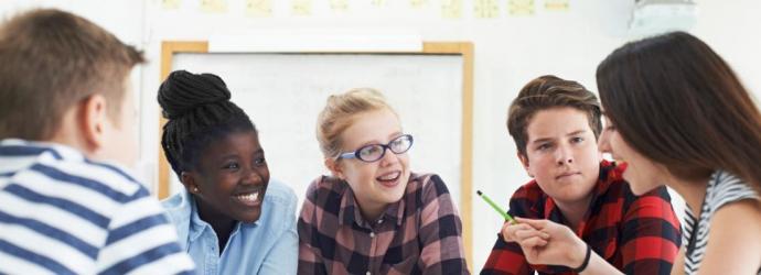 Group of secondary school children