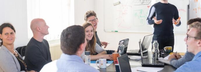 Professionals at a meeting