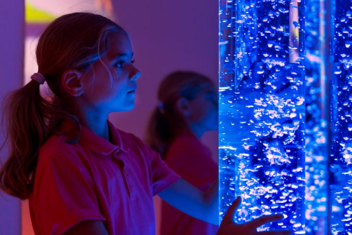 Young girl in sensory room