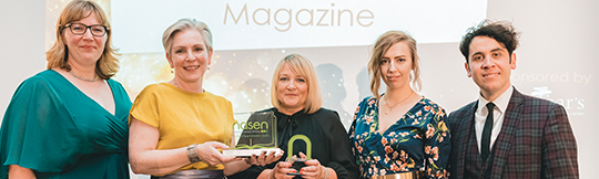 photograph of 5 people holding nasen awards taken at the nasen awards 2019 ceremony